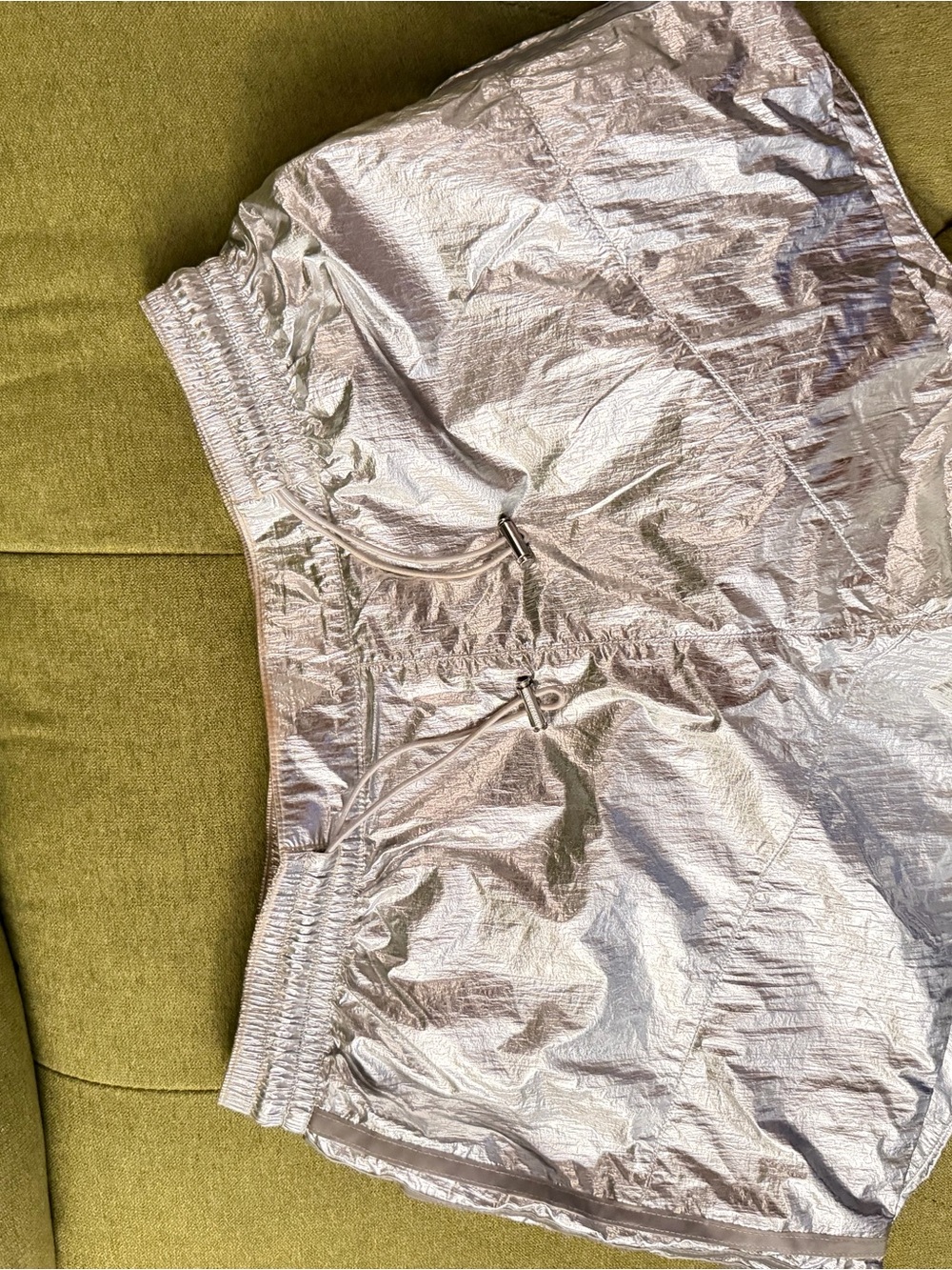 Ivy Park Metallic Silver Athletic Shorts